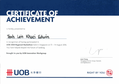 UOB 2020 Regional Hackathon